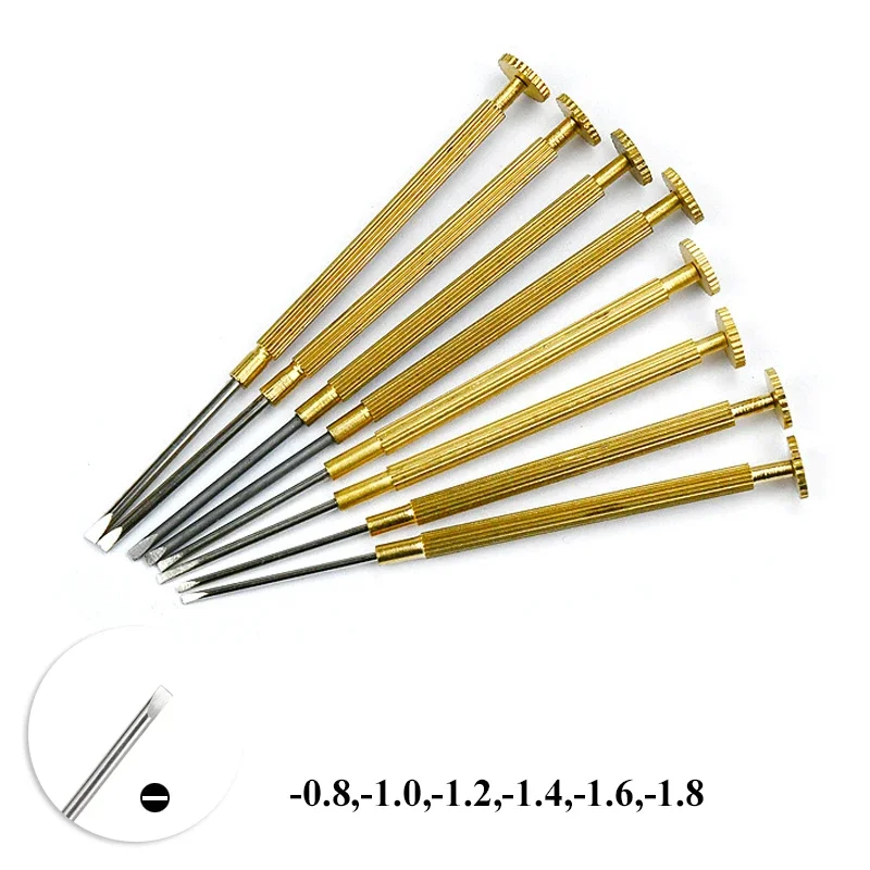 롤렉스 시계 수리 도구용 금속 슬롯 드라이버, 나사 제거 및 설치 세트, 시계 제작자용 0.8mm 1.0mm 1.2mm 1.4mm 1.6mm 1.8mm