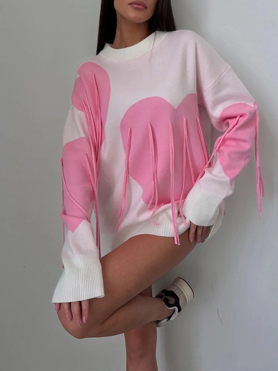 Women s Winter Warm Sweater Long Sleeve V Neck Cable Knit Pullover with Pom Pom Detail and Ribbed Cuffs