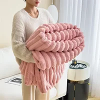 New Artificial Rabbit Plush Autumn Warm Blankets for Beds Soft Coral Fleece Sofa Throw Blanket Comfortable Thicken Bed Sheet - 4, 150x200cm