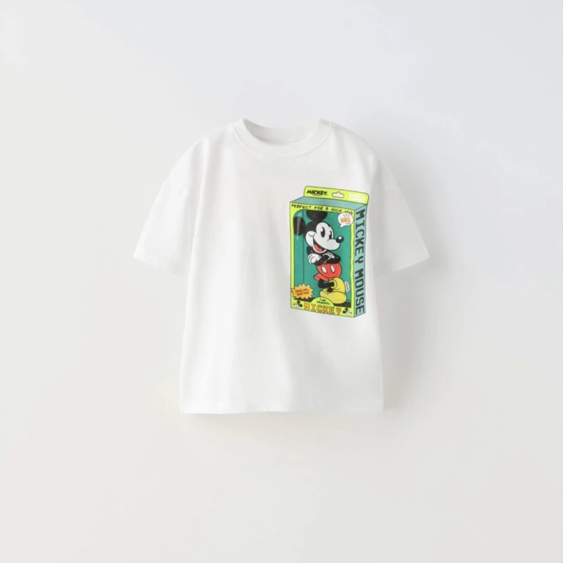 Mickey Mouse T Shirt Kids Summer Clothing Cartoon Printed Fashion Baby Short Sleeved Tops Children's Wear Tees Disney T-shirts 6