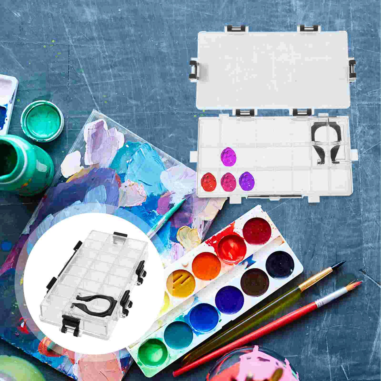 

Paintbox Watercolor Box Airtight 24 Deep Wells for Watercolor Gouache Oil Painting