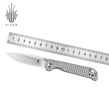 

Kizer Begleiter Mini Ki3458RA2 Slicing Pocket Knives Titanium Handle Pineapple Textured Folding Knife M390 Steel Solid Feeling