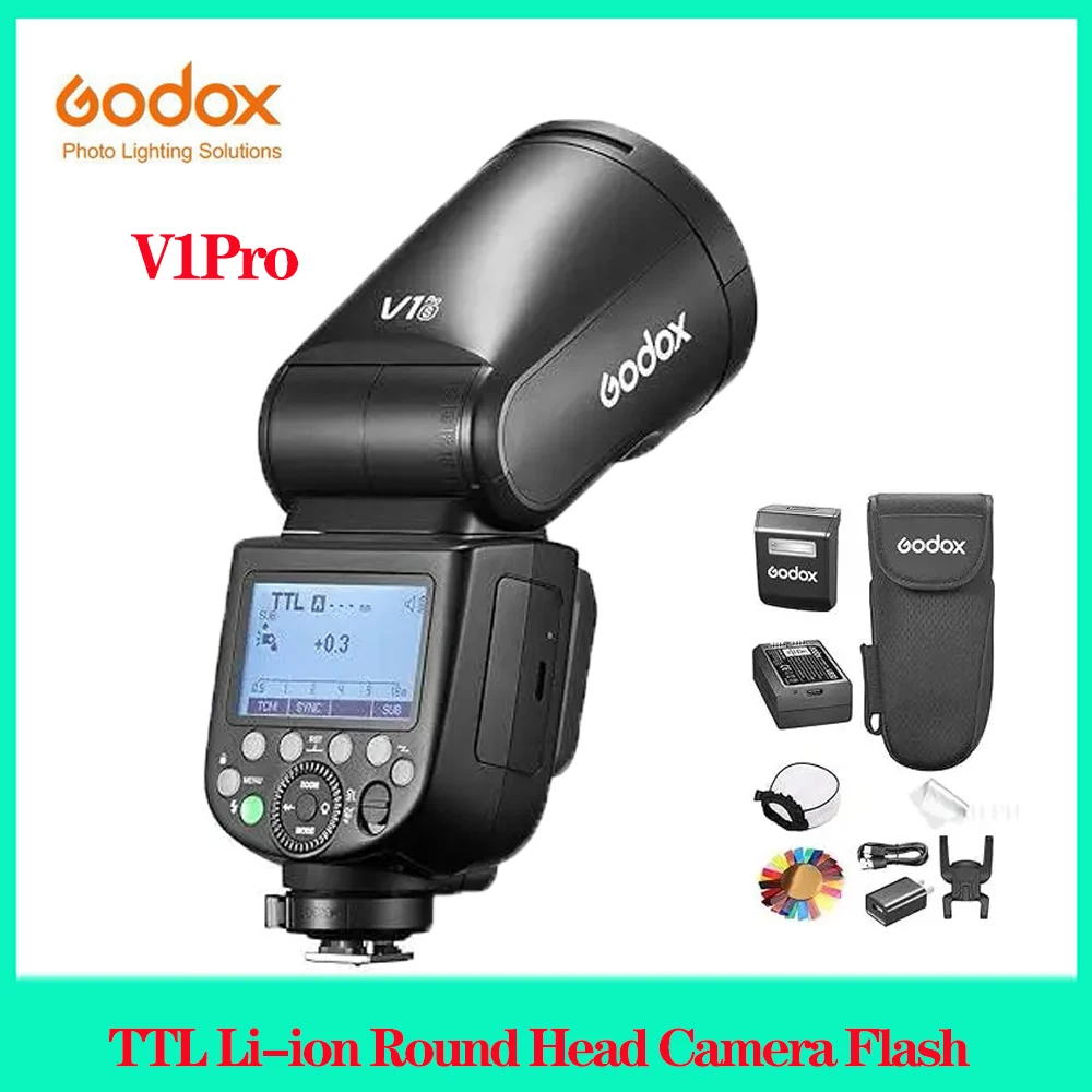 

Вспышка Godox V1 Pro V1Pro TTL для камеры, литий-ионная круглая головка, беспроводная передача, для Canon, Nikon, Sony, Fuji, Olympus