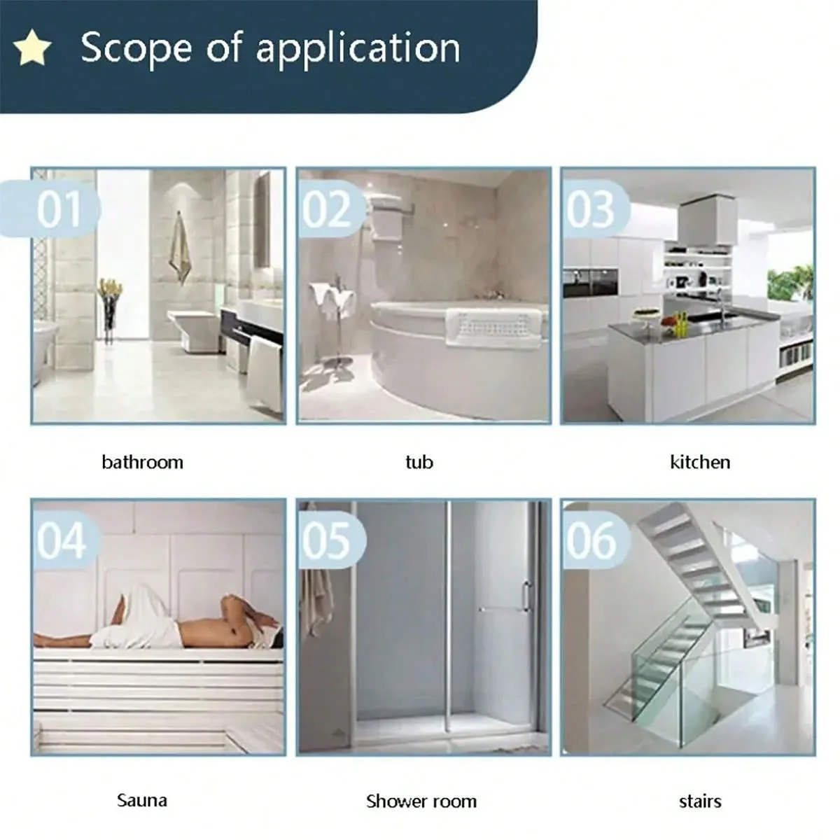 5pcs-Anti-slip Shower Stickers Shower Pedal Anti-slip Strips Waterproof Tape Shower Anti-slip Tape