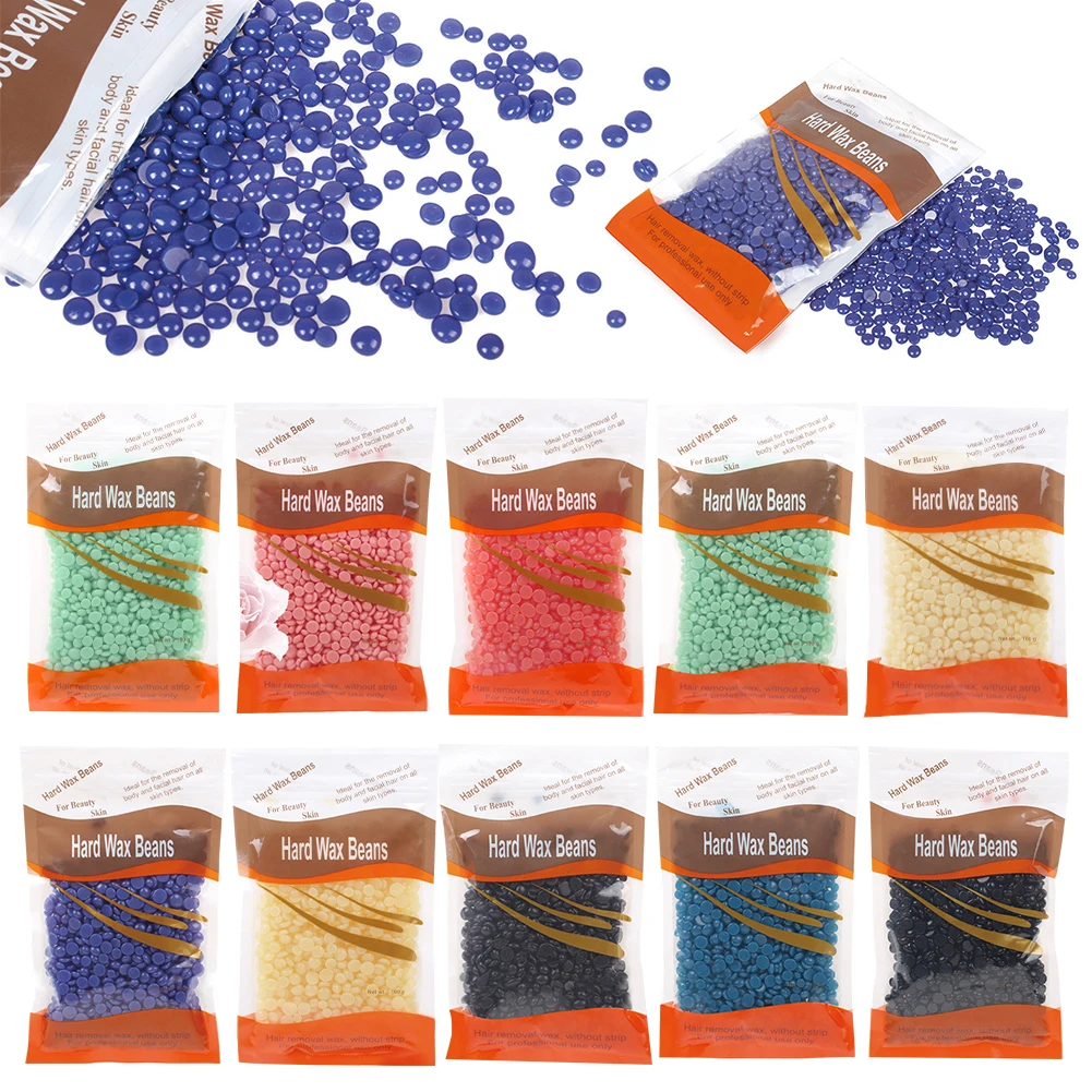 Hair Removal Wax Hard Wax Beans Hair Removal Tool Wax Beans Solid Hair Remover No Strip Depilatory Hot Film Hard Wax Bead Hair Removal for Body Eyebrow Bikini Face Leg