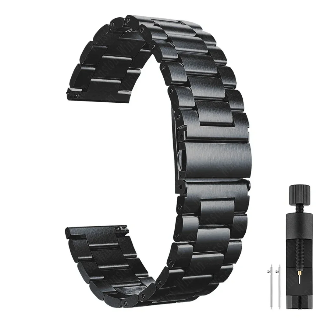 Premium Stainless Steel Watch Strap, 20mm/22mm, Metal Band