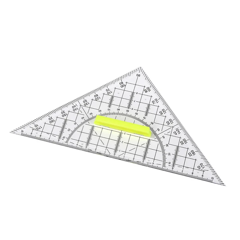 1PCS Transparent Multifunctional Triangular Ruler for Primary with Angle Coordinate