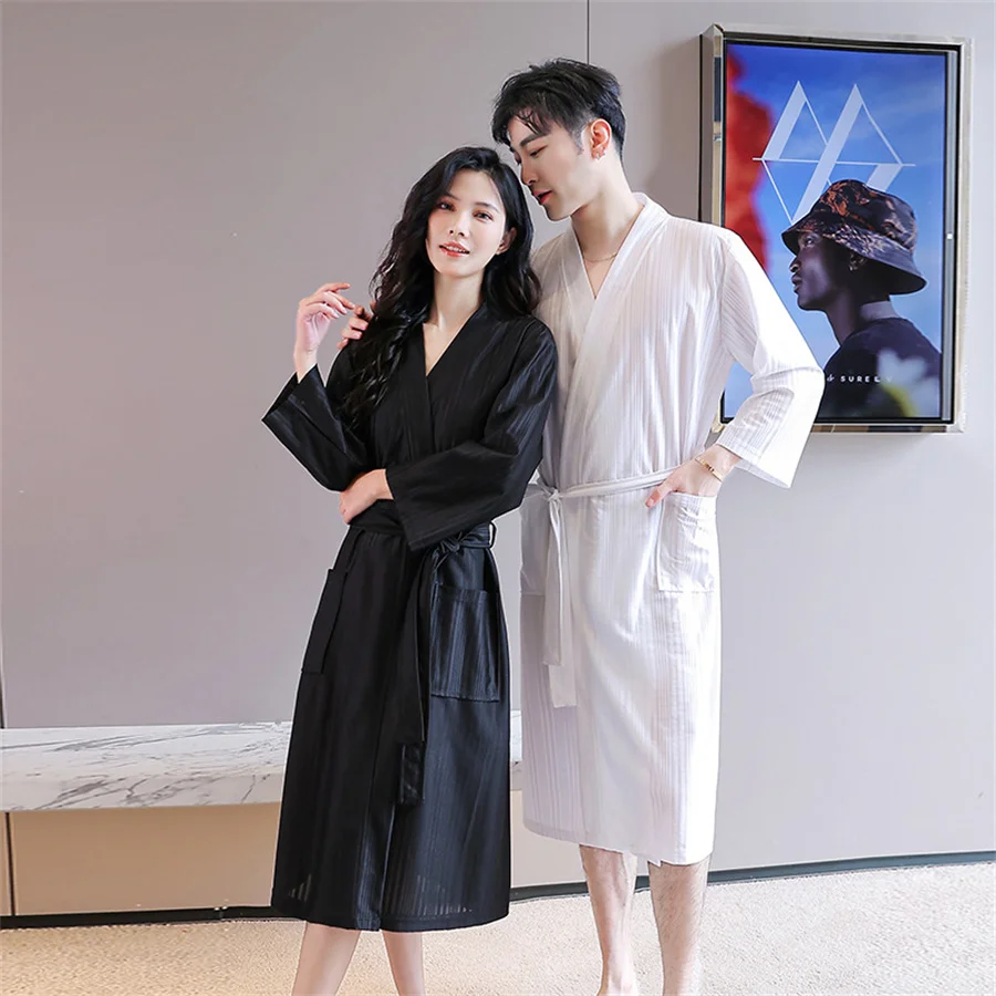 Men Shiny Homwear Summer Kimono Robe Long-Sleeve Nightgown Soft Pajamas  Bathrobe | eBay