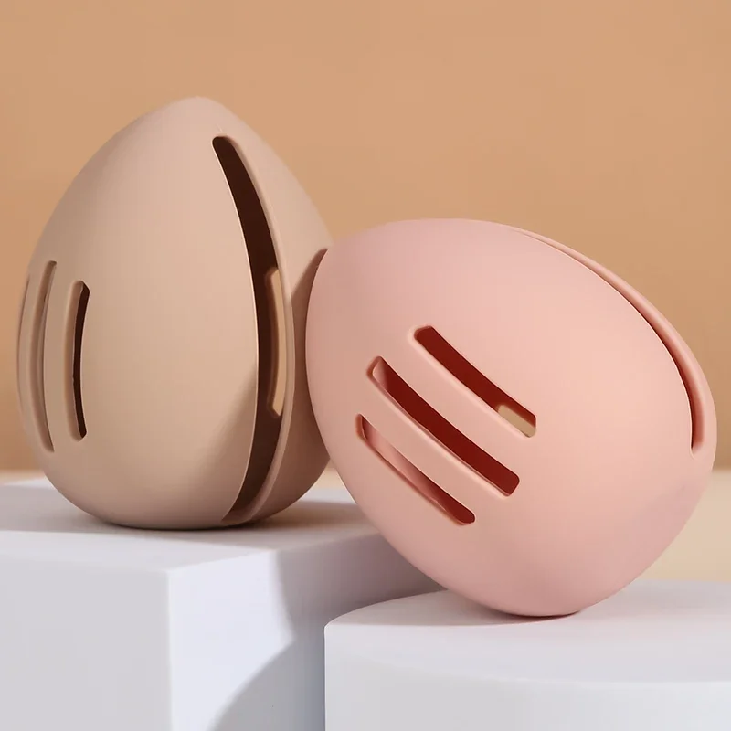 1Pcs Makeup Sponge Holder Eco-Friendly Silicone Multi-hole Beauty Egg Storage Case Travel Protable Cosmetic Puff Holder Box