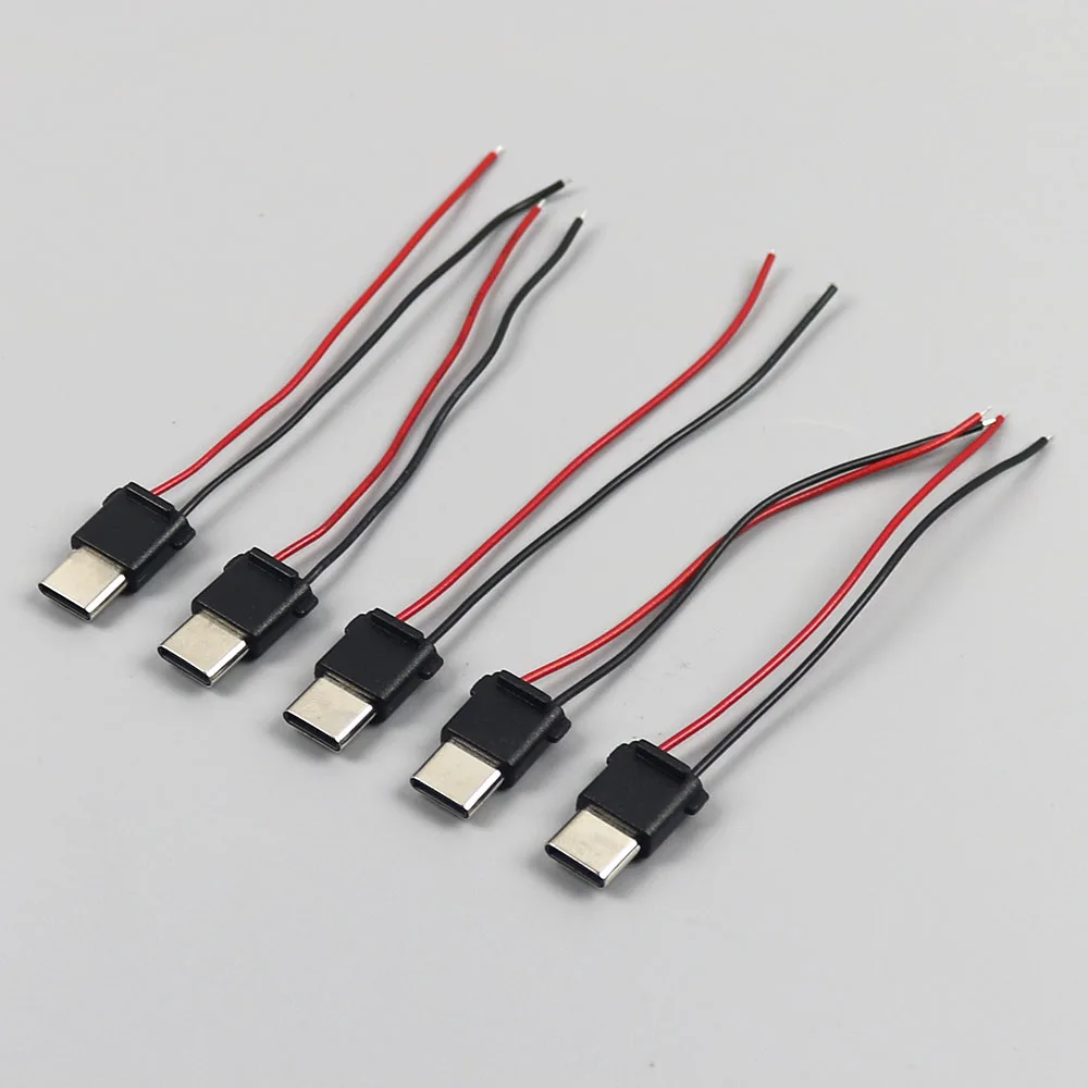1-10 Stück Typ-C Stecker 2P Schweißdraht Wasserdichter Streifenverbinder Spezieller Ladeanschluss Schwarz Weiß – Detail 7