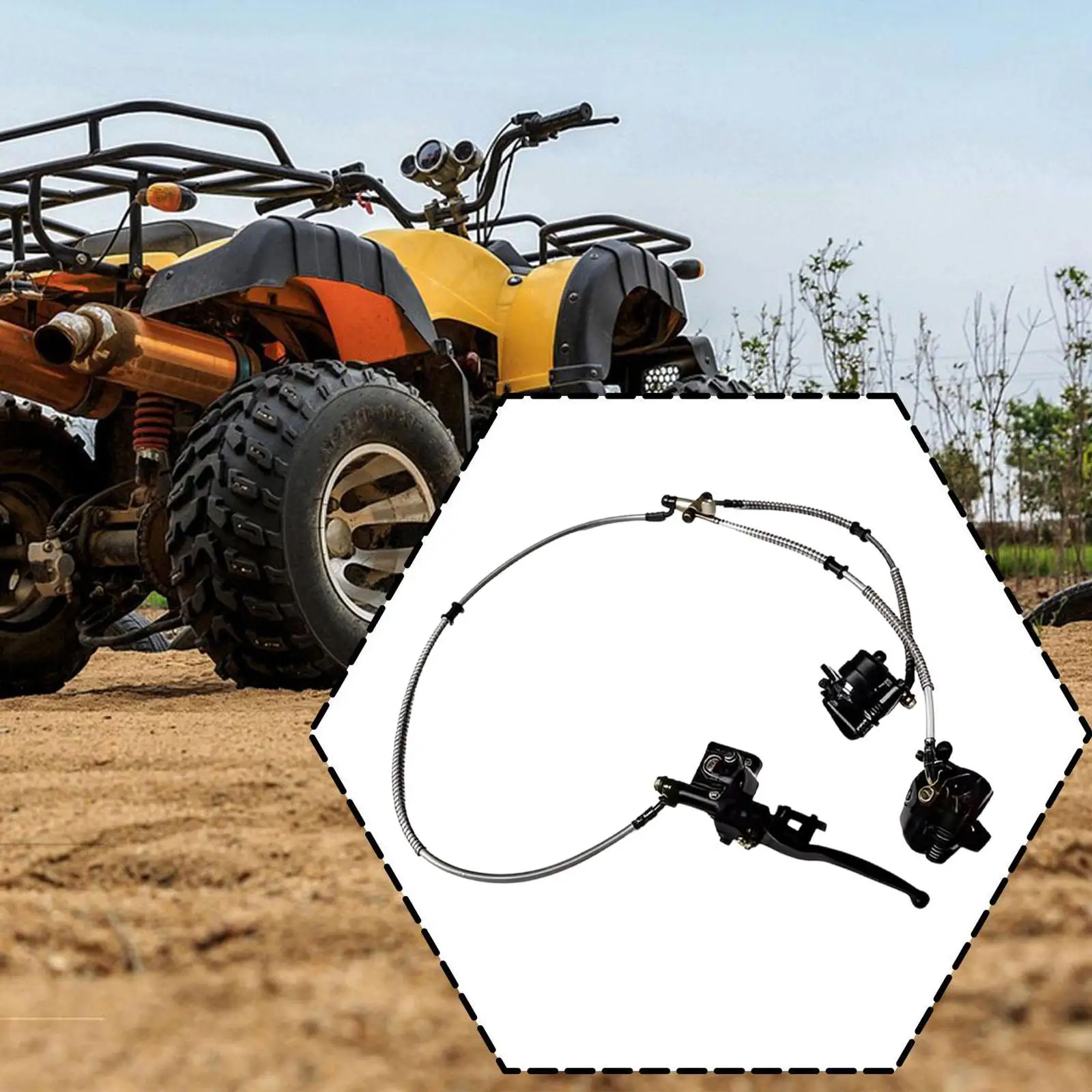 쿼드 ATV UTV 4륜 프론트 트윈 브레이크 캘리퍼 마스터 실린더 키트 (고카트 브레이크용, 간편 설치)