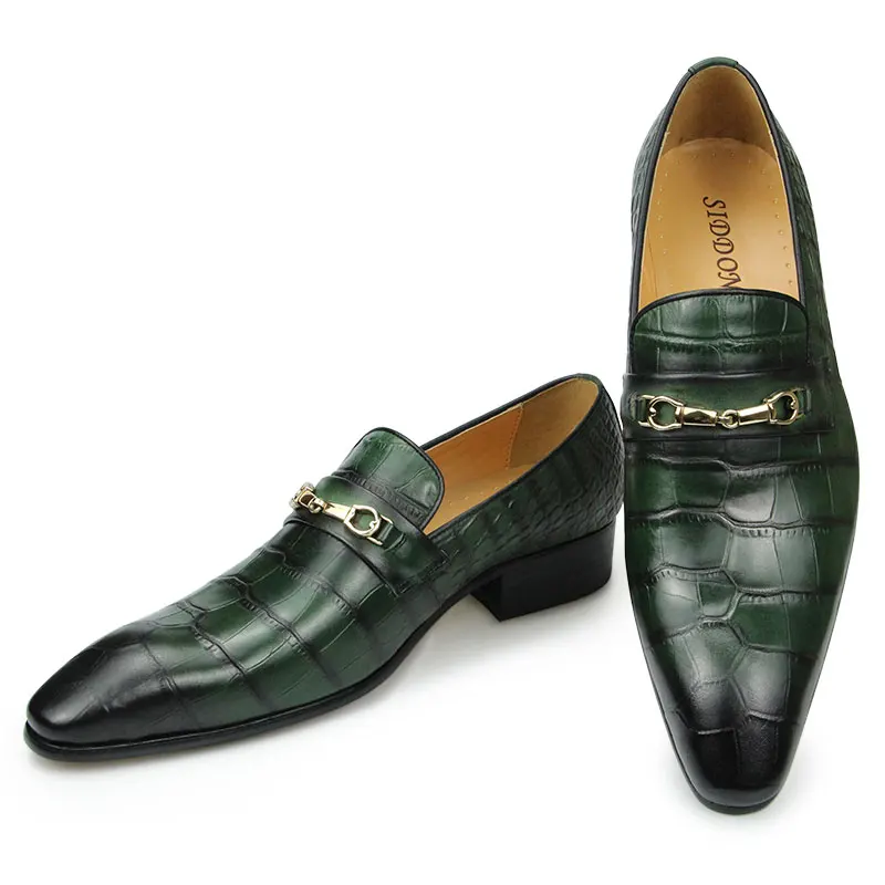 Sapatos casuais de couro de cor sólida para homens