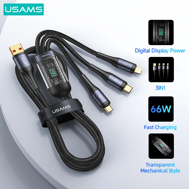 Kabel USAMS 66W 3w1 za $8.75 / ~35zł