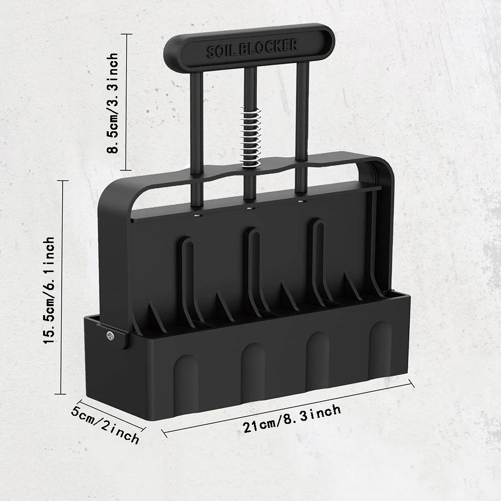 Black Gardening Manual Soil Block Maker Soil Blocker Garden Sowing Tool Suitable For Garden Soil Potted Plants Outdoor Plants 2