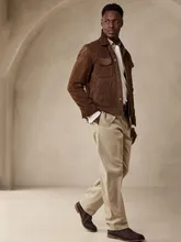  Elegant Men's Suede Handsome Warmth Spring Autumn Single Buckle Lapel Jacket Retro Pure Color Punk Fashion Ball Coat 2023 