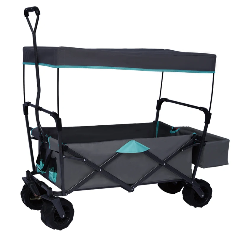 

Garden folding transport cart with rain protection hand truck heavy duty load capacity trolley cart