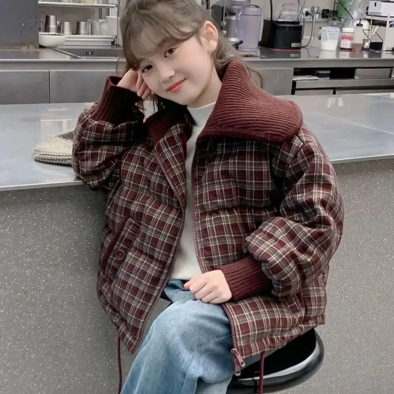 소녀용 솜 패딩 재킷 가을 겨울 두꺼운 지퍼 재킷 코트 어린이 보온 귀여운 패션 신상 캐주얼 의류
