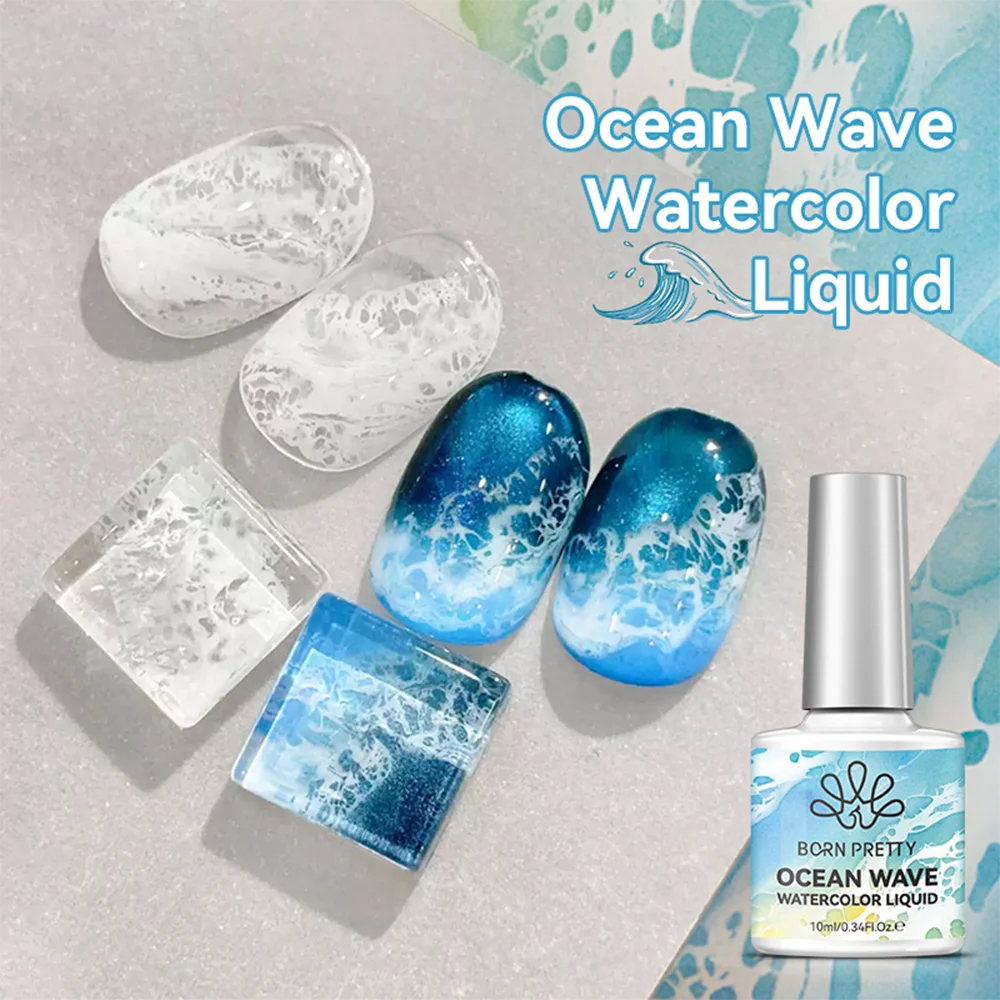 10ml 화이트 오션 웨이브 워터컬러 네일 젤 폴리쉬 3초 스프레딩 화이트 버블 레이스 디자인 네일 아트 바니쉬 쏙 오프 UV LED 네일 아트