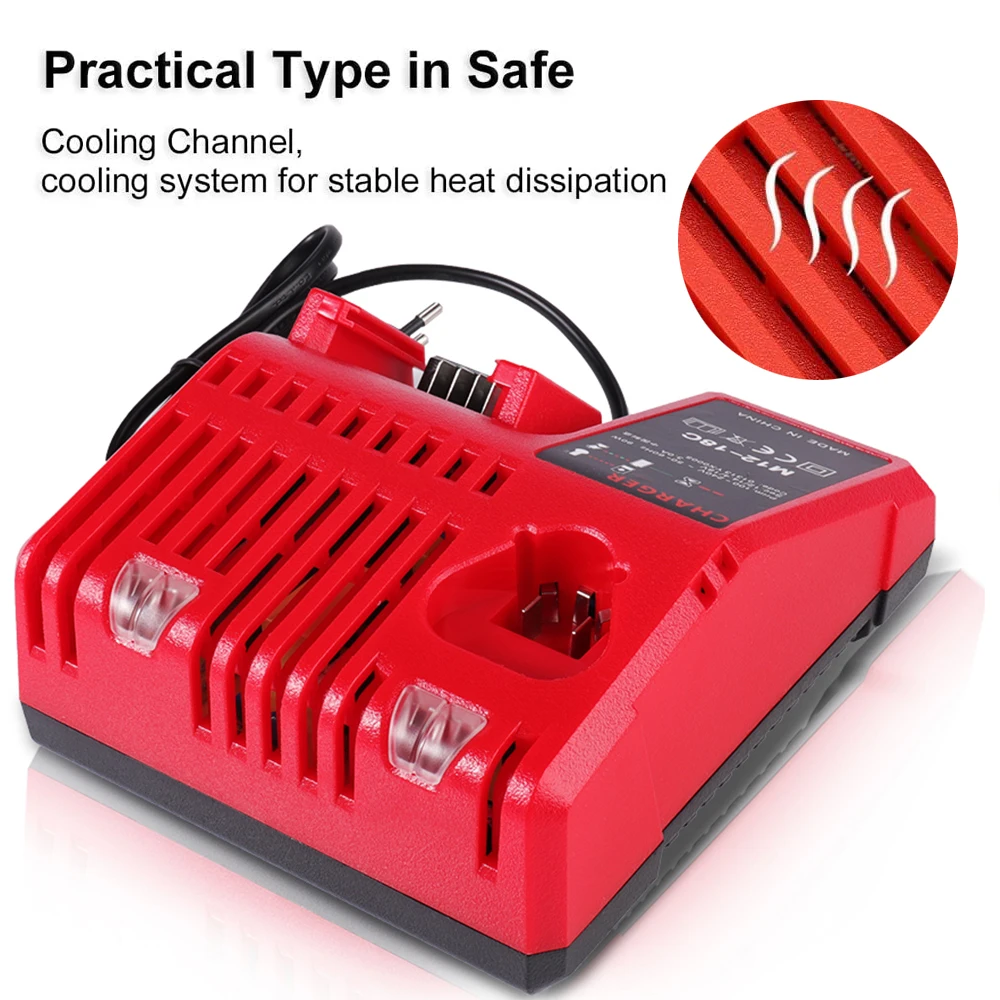 Battery Charger M12 M14 M18 For Milwauke 14.4V 18V 10.8V 12V Li-ion Battery 48-11-1815 48-11-1820 48-11-1840 48-11-1850 48-11-1828