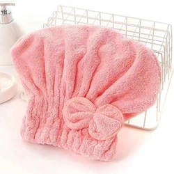 Luxurious Microfiber Hair Drying Wrap with Bow-Knot (Pink)