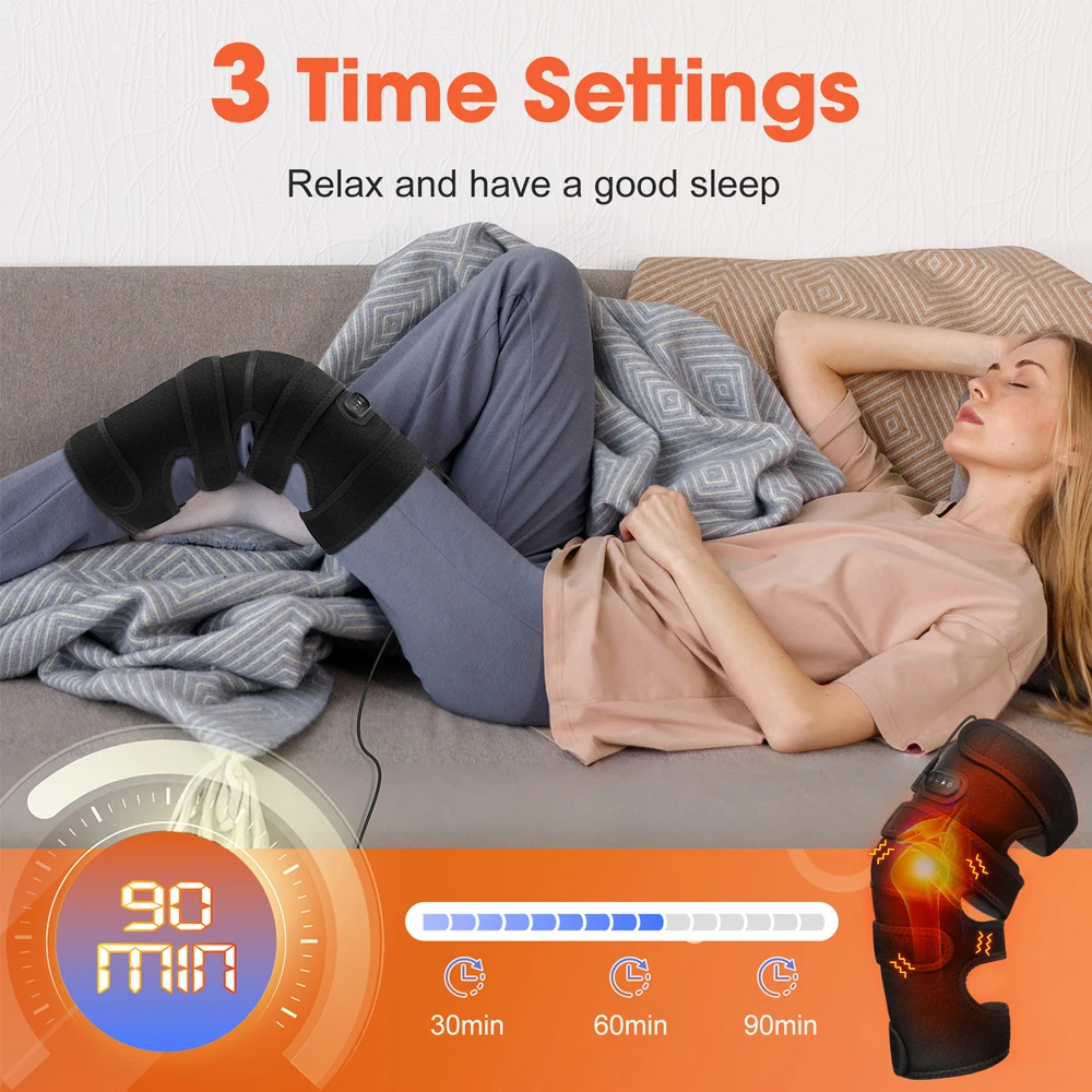 Upgrade Electric Heating Knee Pad Extra-Large Hot Compress Heated Vibration Leg Knee Massager For Arthritis Joint Physiotherapy