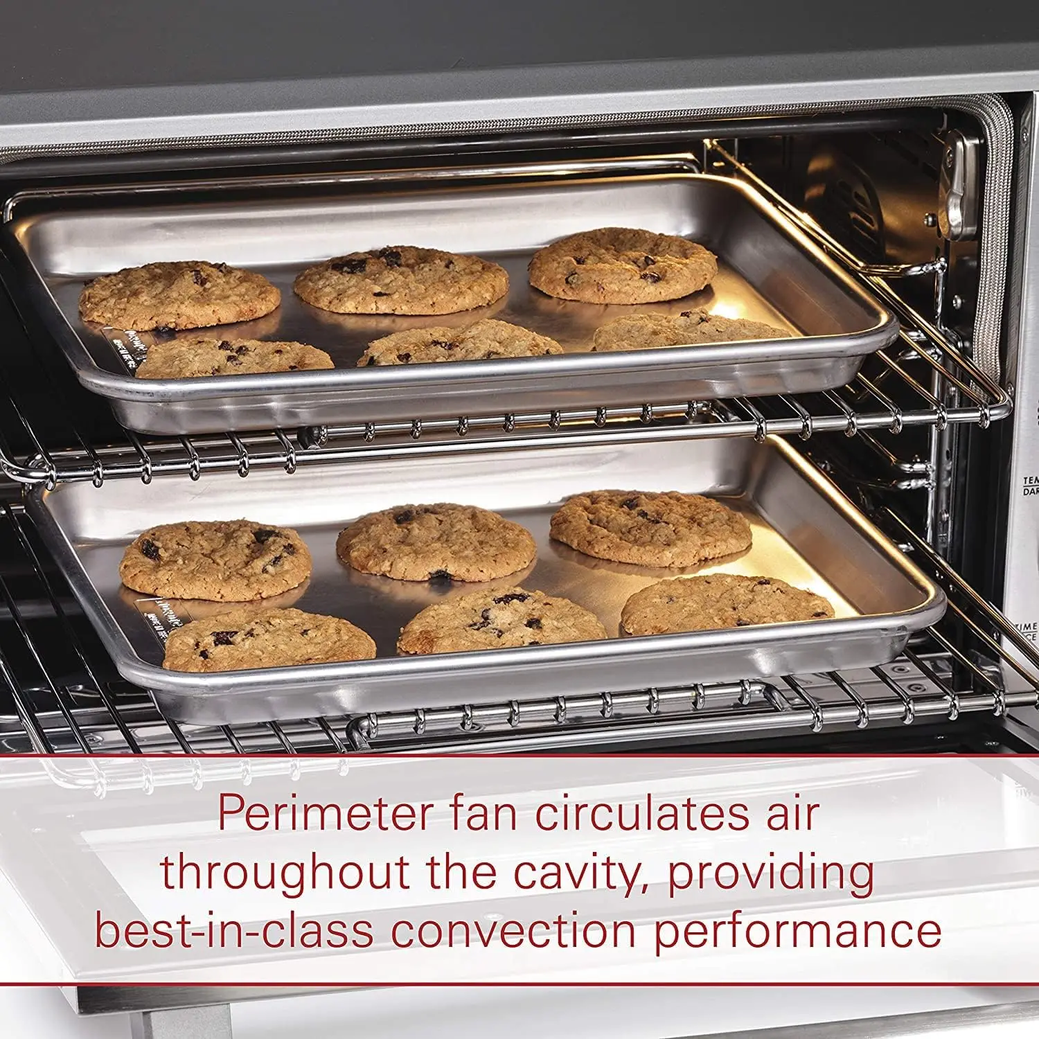 Wolf Gourmet Elite Digital Convection Toaster Oven with Temperature Probe, Stainless Steel and Red Knobs 4