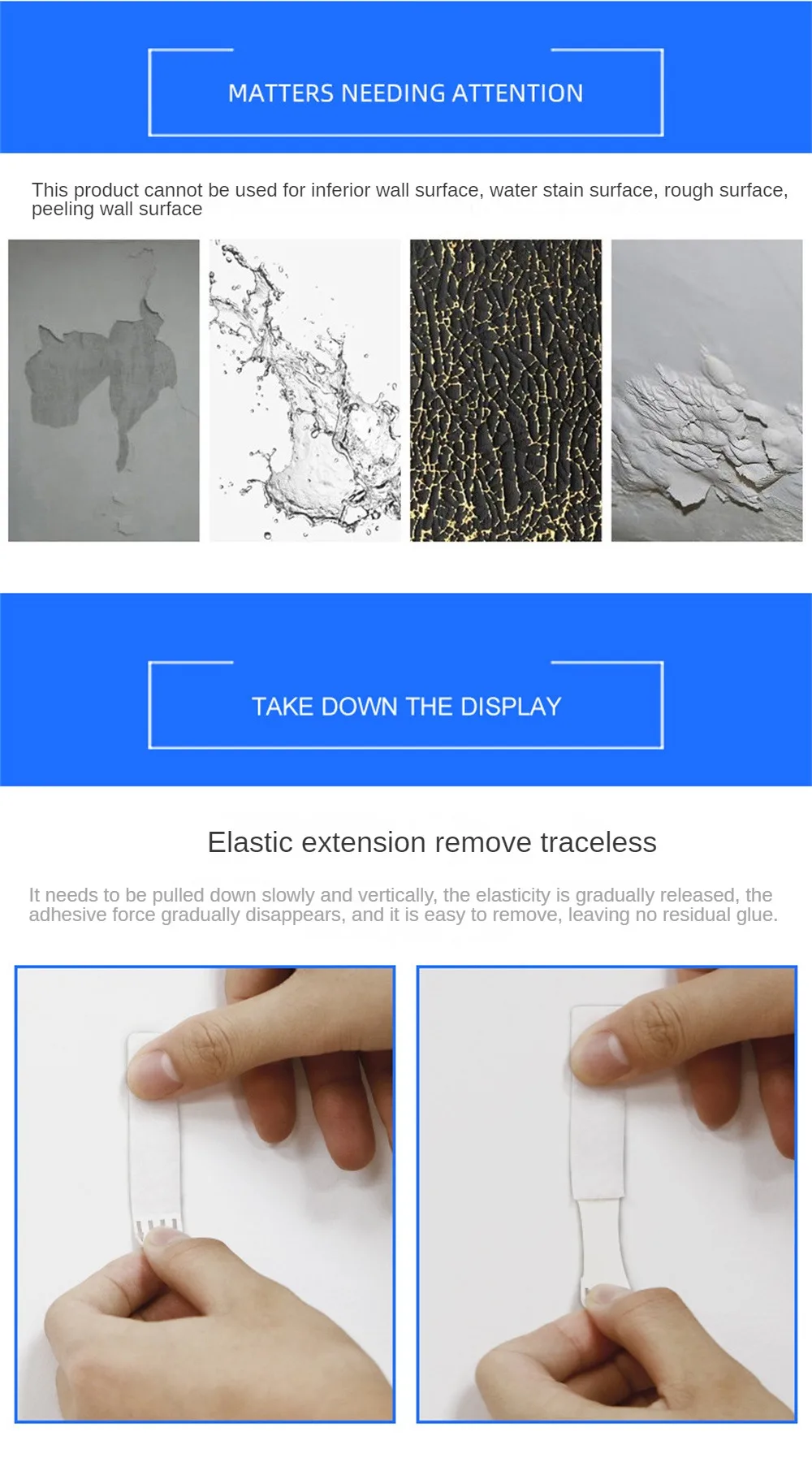 Description Picture 3 of itemMulti-Purpose Hooks Picture Hanging Strips Damage-free Frame & Picture Hanger Strips For Decor Glue Stickers Hook For Home Decor