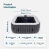 61'' X 61'' Inflatable Square Hot Tub 2 To 4 Person Blow Up Hottub Spa with 120 Jets, Portable Outdoor Air Jet Spa, Bathtubs 3