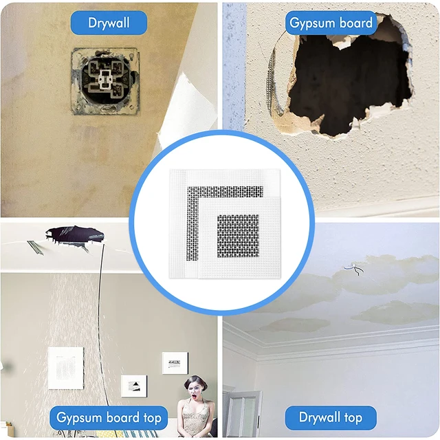 9 Patch Autoadesive Per Riparare Pareti | 15x15 Cm | Maglia Alluminio Per Cartongesso E Soffitti - Foto 6