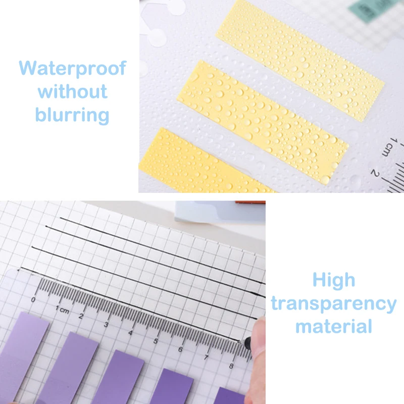 100 Sheets Color Transparent Waterproof Loose-leaf Label Sticky Notes Index Tab Strip School Office School Stationery Supplies images - 6