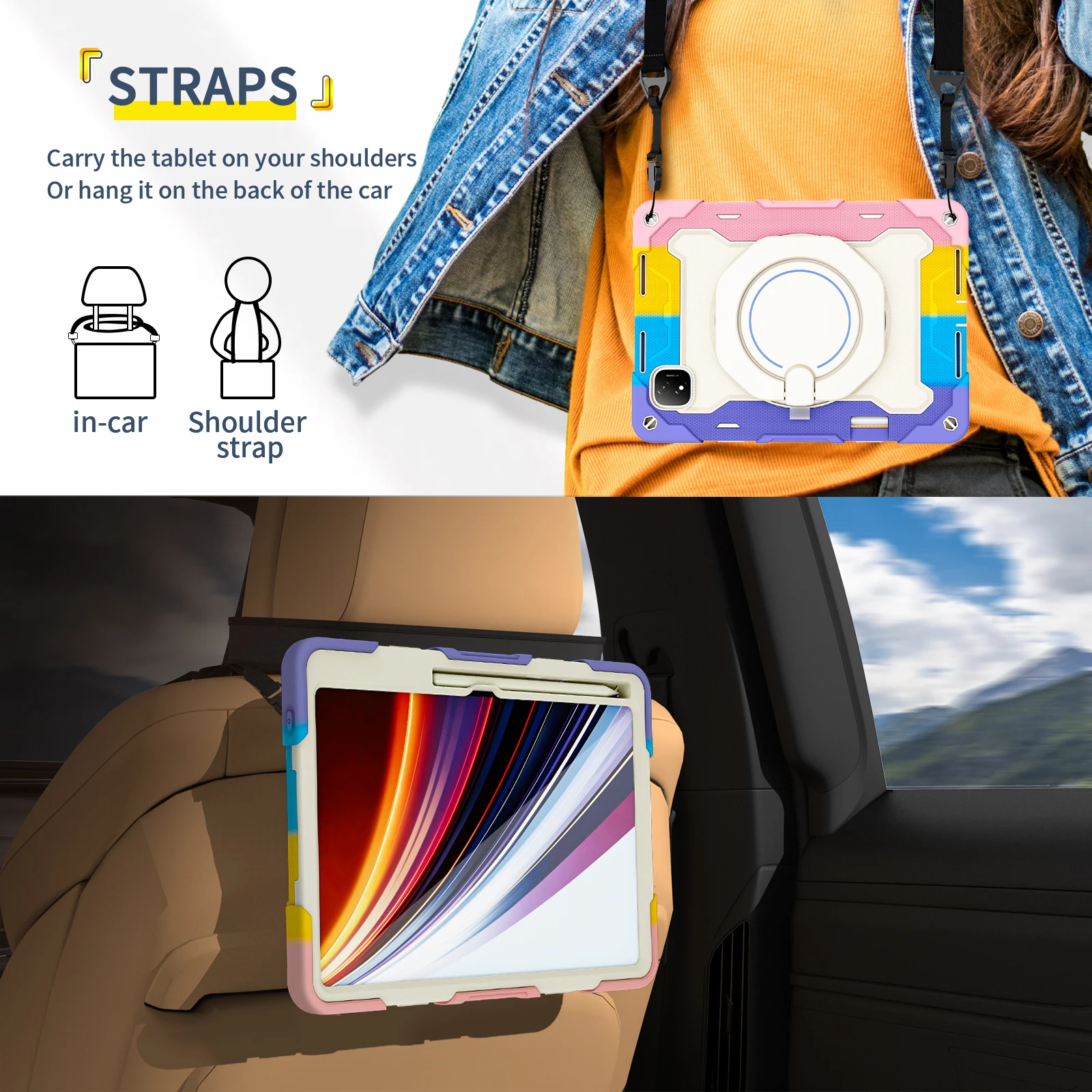 Heavy Duty Shockproof Tablet Case with Stand and Pen Slot