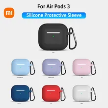 

Xiaomi Silicone Earphone Protective Airpods pro Case Wireless Bluetooth Headphone Airpods 3 Shell Cover With Anti-lost Buckle