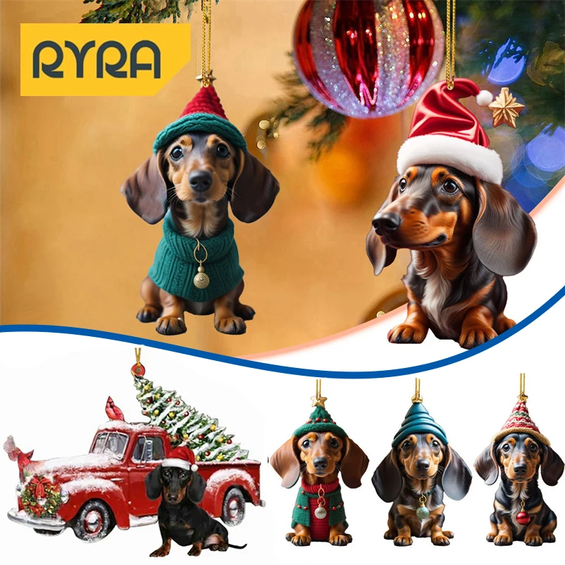 

Милая собака, автомобиль, подвесной кулон для дома, елки, Хэллоуин, Рождественская елка, подвеска, украшение для дома, окно, автомобиль, искусственное украшение