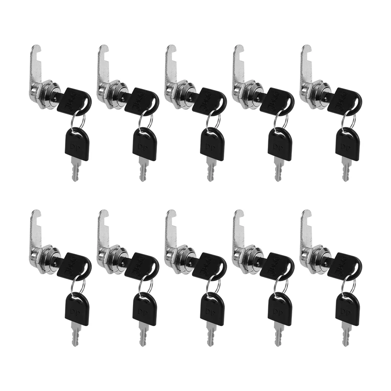 M16K-10 Set Security Lock Metal Cylinder Cabinet Locker Cam Lock With Keys Security Mailbox Drawer 16Mm