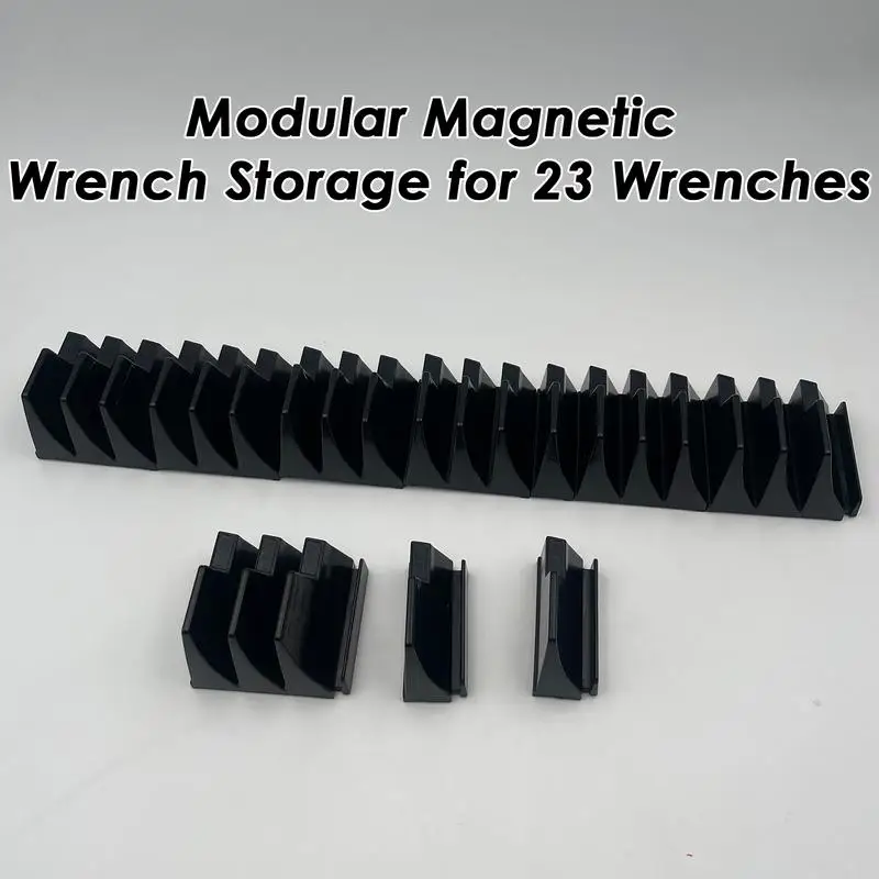 Magnetic Wrench Organizer Rack for Toolbox Wrench Holder Space-Saving Design Holds Up to 23 Wrenches Tool Drawer Storage Shelf