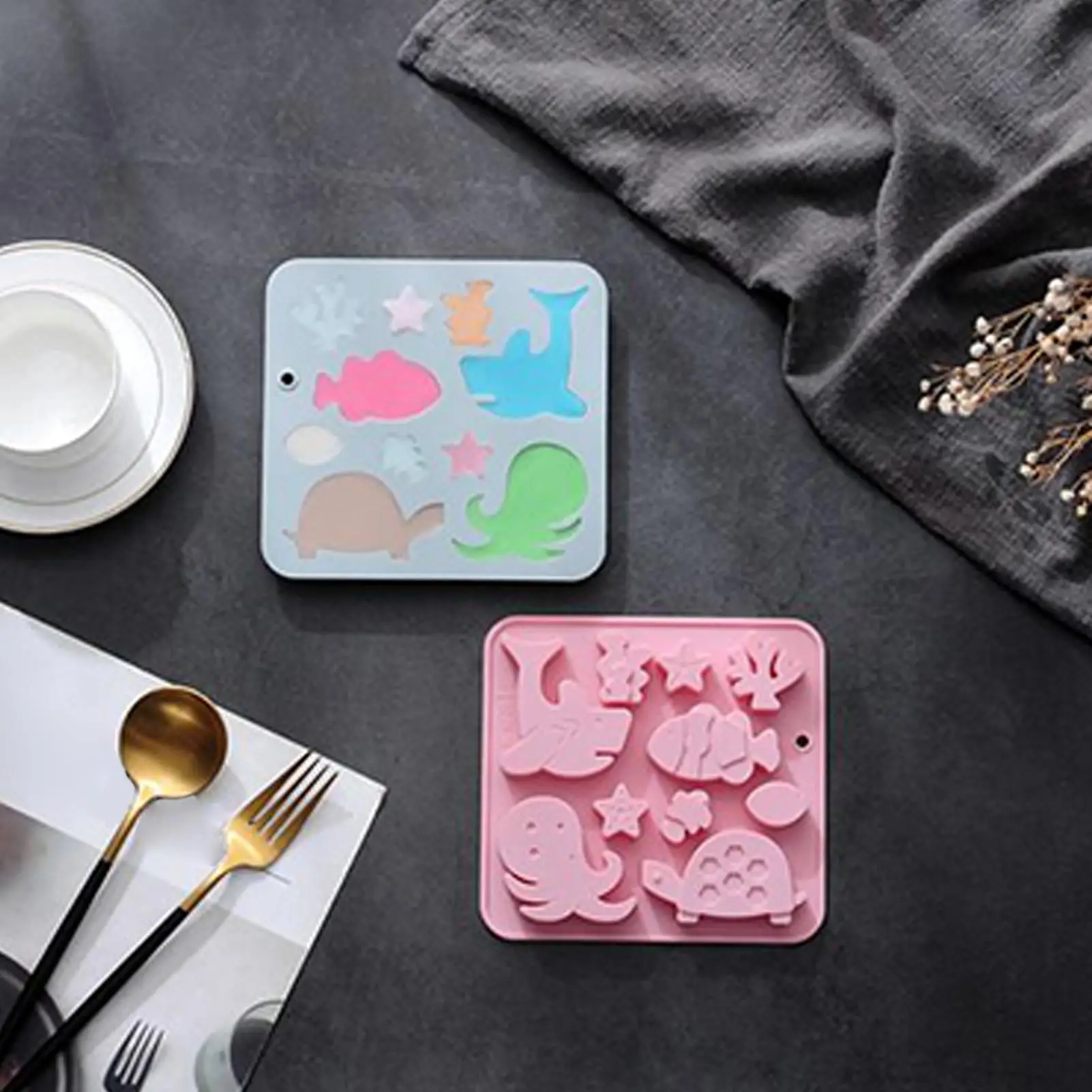 Chocolate Candy Molds 10 Cavity Non Stick Cute Mould Silicone Candy Molds For Filled Chocolate For Ice Cake Gummy Jelly Cookie