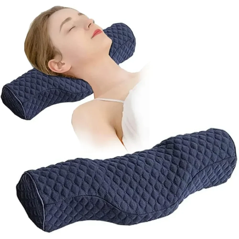 Neck Pillow Cervical Pillow Cylindrical Memory Foam Stiff Neck Relax Sleeping Travel Bolster Pillow for Bed Back Sleepers Neck Pillow Cervical Pillow Cylindrical Memory Foam Stiff Neck Relax Sleeping Travel Bolster Pillow for Bed Back Sleepers