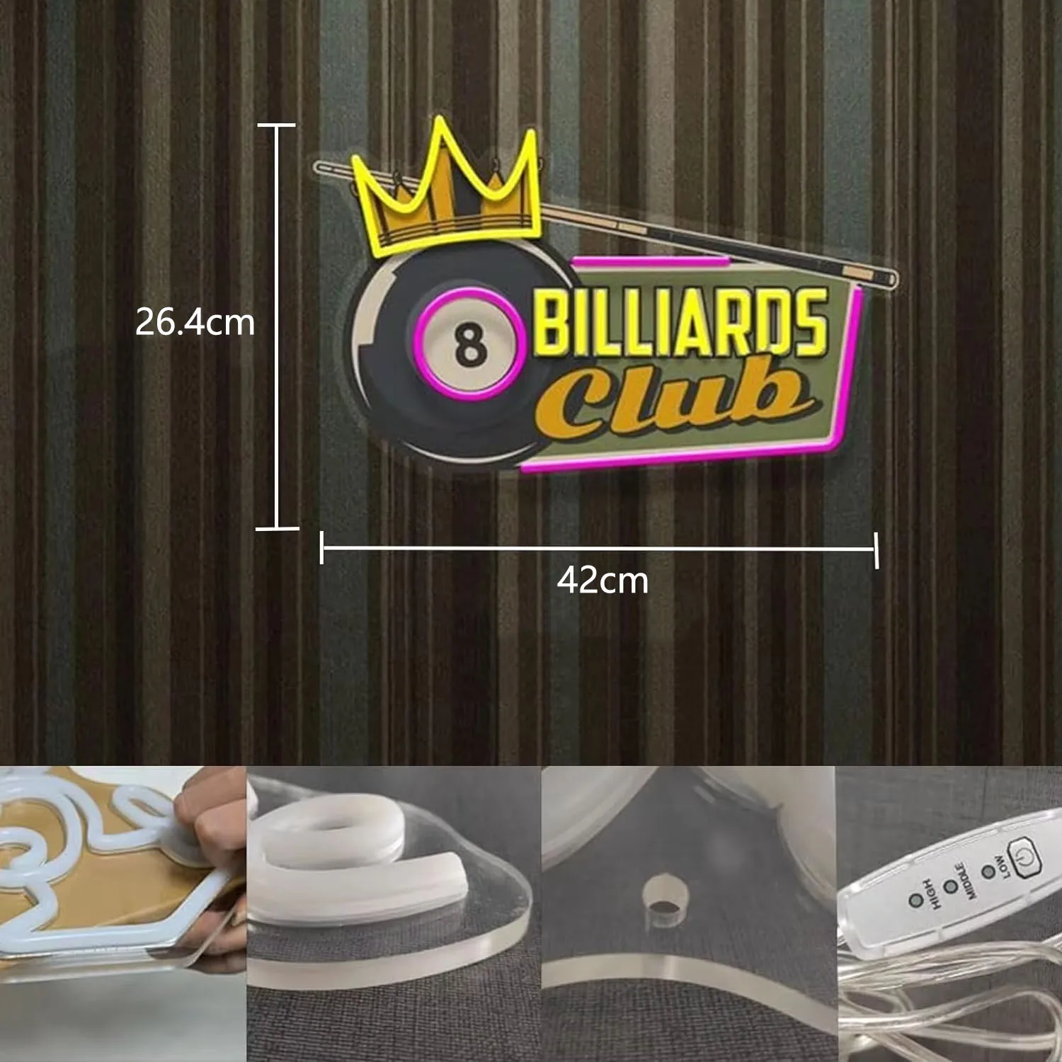 Insegna Al Neon Personalizzata Neonapm - LED Con Telecomando, Impermeabile IP65 - Per Matrimoni, Locali, Eventi (26-150 Cm) - Foto 9