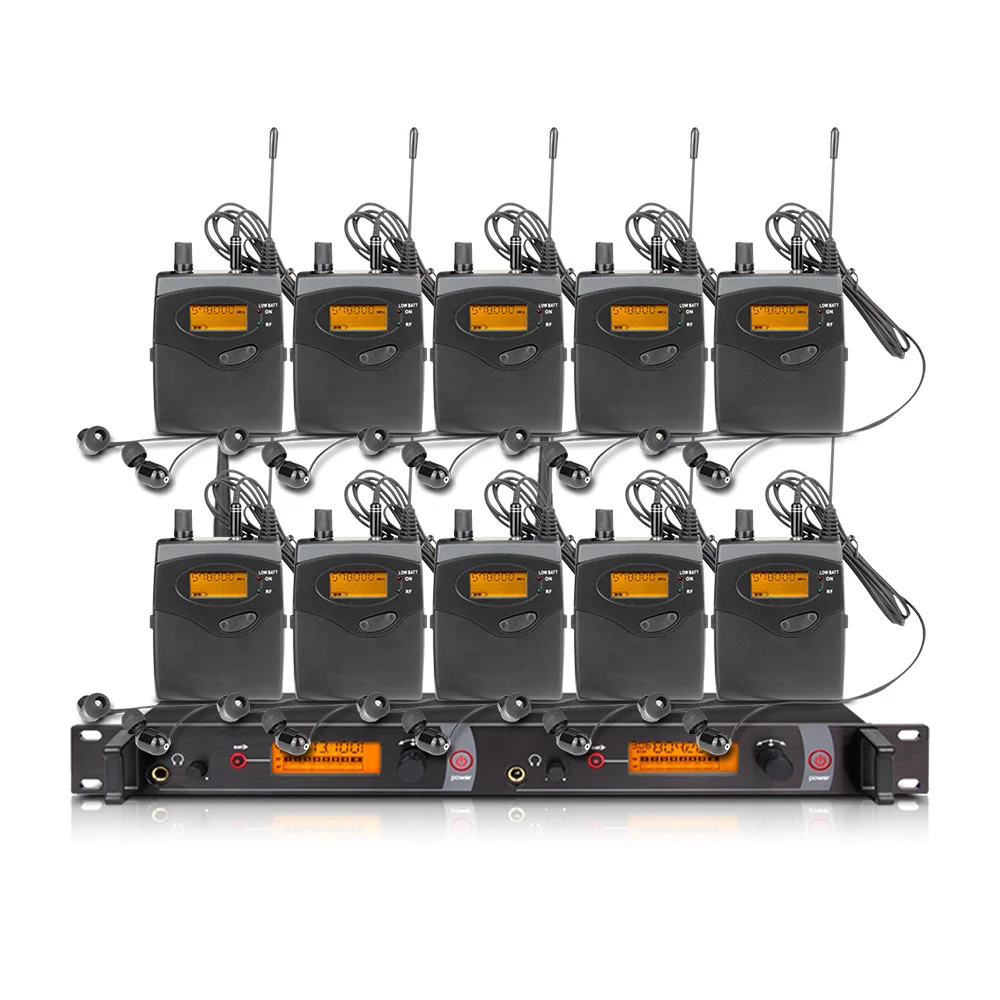 Wireless Ear Monitoring System Professional Wireless In-ear Monitoring System 6/8/10/12Channel Multi-bodypack Monitor Band Stage Outdoor in-ear monitor SM-2050