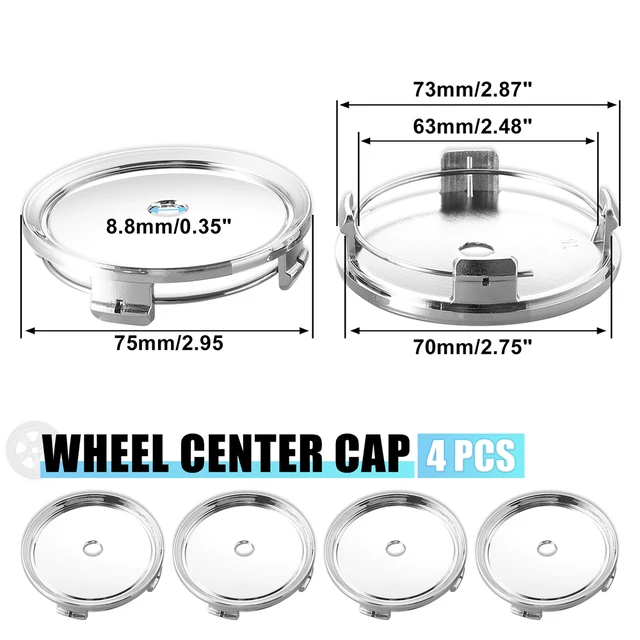 4 Pezzi Coprimozzo Ruota In ABS Argento - Diametro Esterno 75mm/Interno 69mm - Universali Per Auto - Decorazione E Protezione