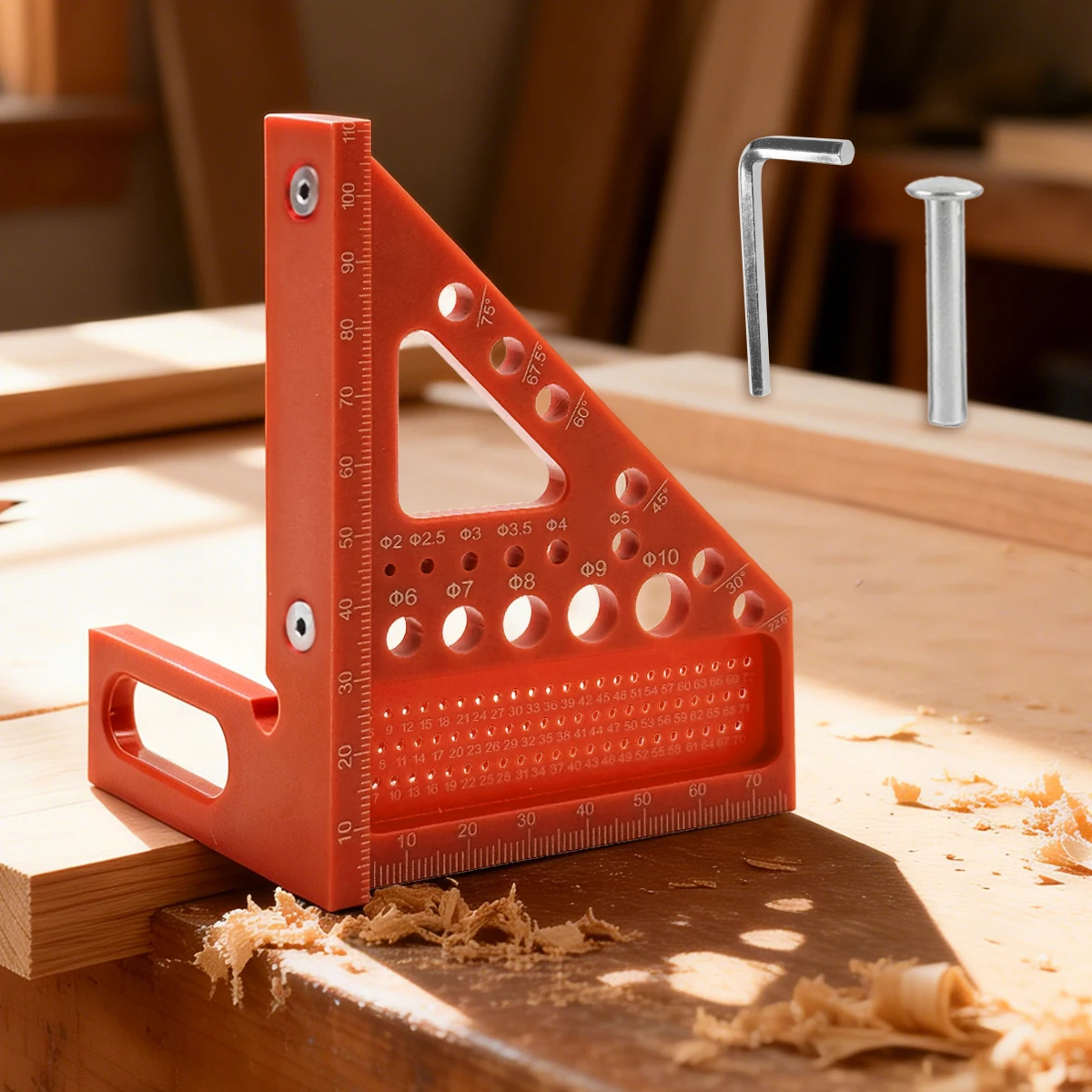 ABS 다기능 목공 각도 조정자, 측정, 위치 지정, 드릴링, 마킹, 초보자를 위한 필수 도구