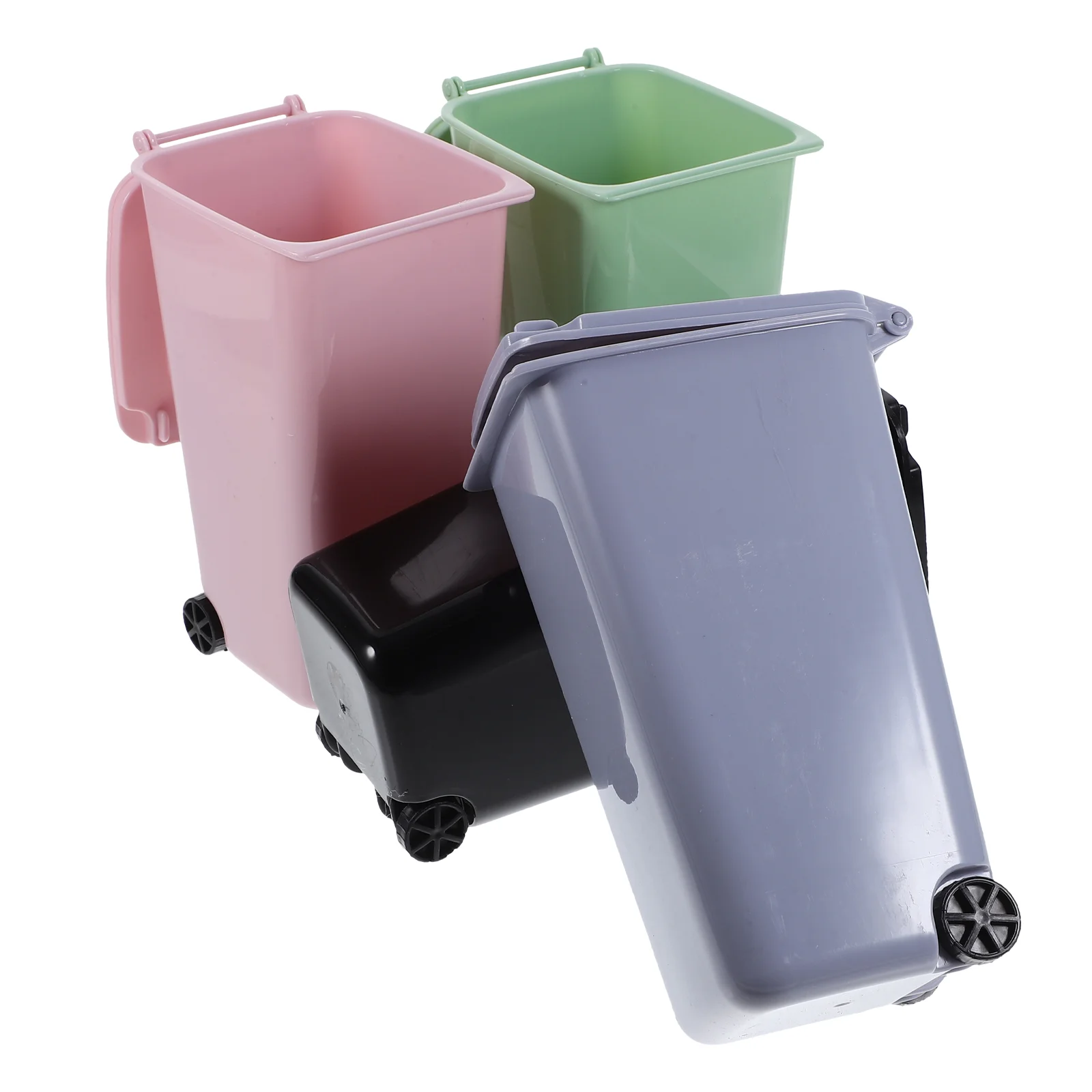 

4 Pcs Mini Garbage Can Table Waste Bin Curbside Trash Desktop Wastebasket Dustbin Car Outdoor