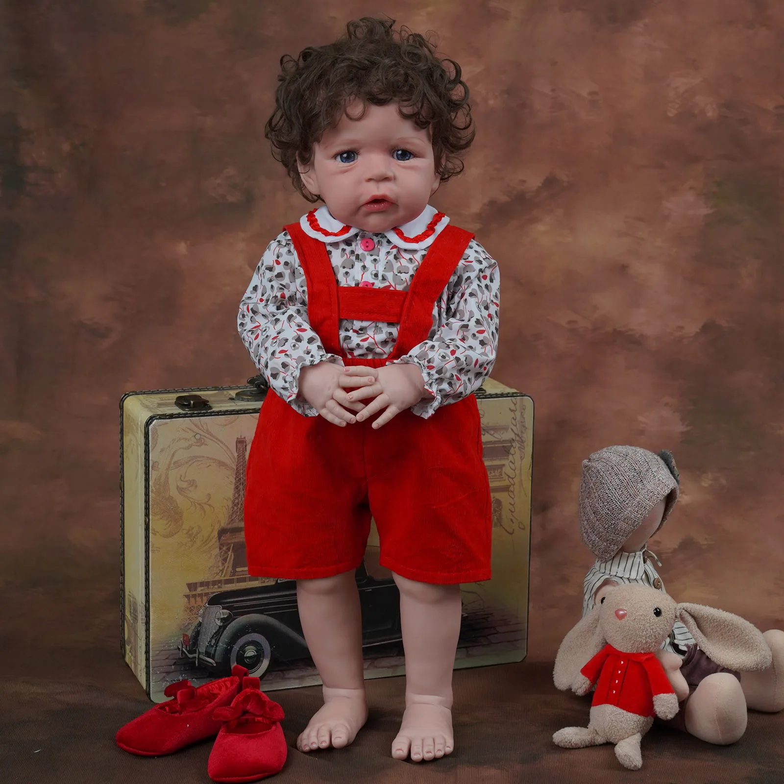 

ADFO 60CM 25 Inches Reborn Bebe Sandie Tollder Dolls Skin Finished Baby Realistic Alive Lifelike Newborn Self Real Picture