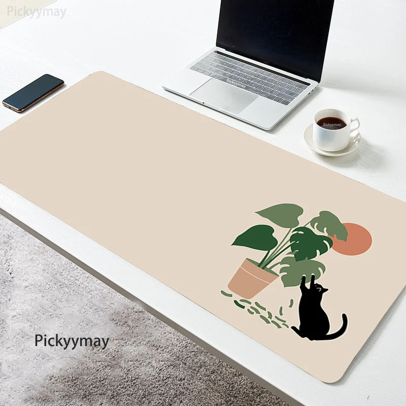 Grandes Plantas Kawaii Imprimir Mouse Pad Escritório Mousepad Tapete de Mesa de Borracha Arte Empresa Desk Pad Gato Bonito Laptop Tapetes 900x 400 mm