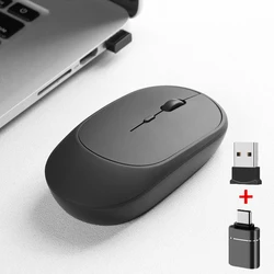 Wireless Gaming Mouse with Dual Modes and Ultra-Low Power Consumption, Silent Operation (Black with OTG)