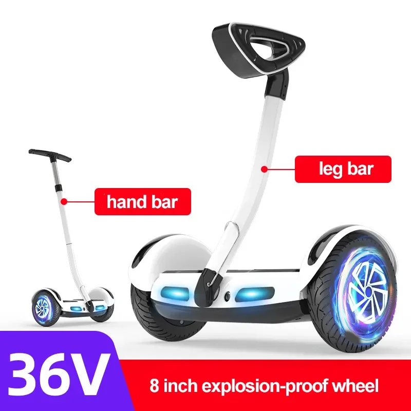 3610 Inch 2 Wheel Self Balancing Electric Scooters with Handle Kids Adult Smart Handle Leg Bar Hover Boards