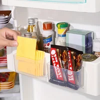 Conteneur de rangement pour réfrigérateur avec clip, organisateur de réfrigérateur en plastique transparent pour tranches de fromage, sachets de condiments, supports pour garde-manger 2