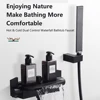 Universal Waterfall Thermostat Bathroom Shower Faucet Set with Handheld Showerhead Wall Mounted Brass Bathtub Hot&Cold Mixer Tap 1