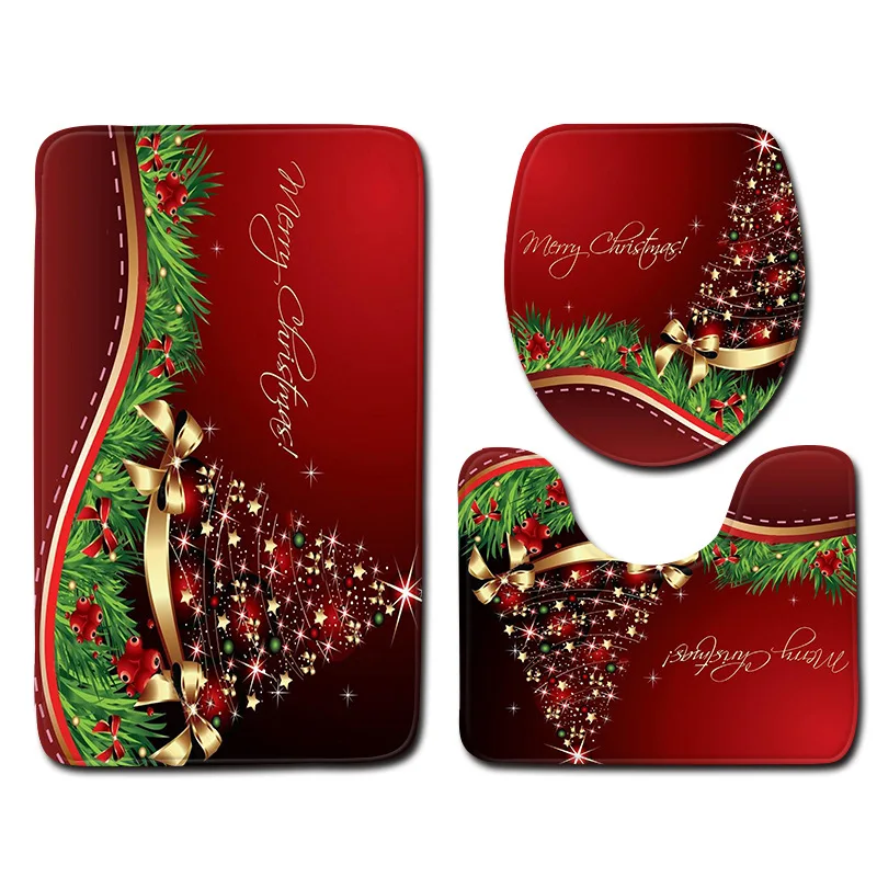 Papai Noel Bathroom Mats Set, Tapetes De