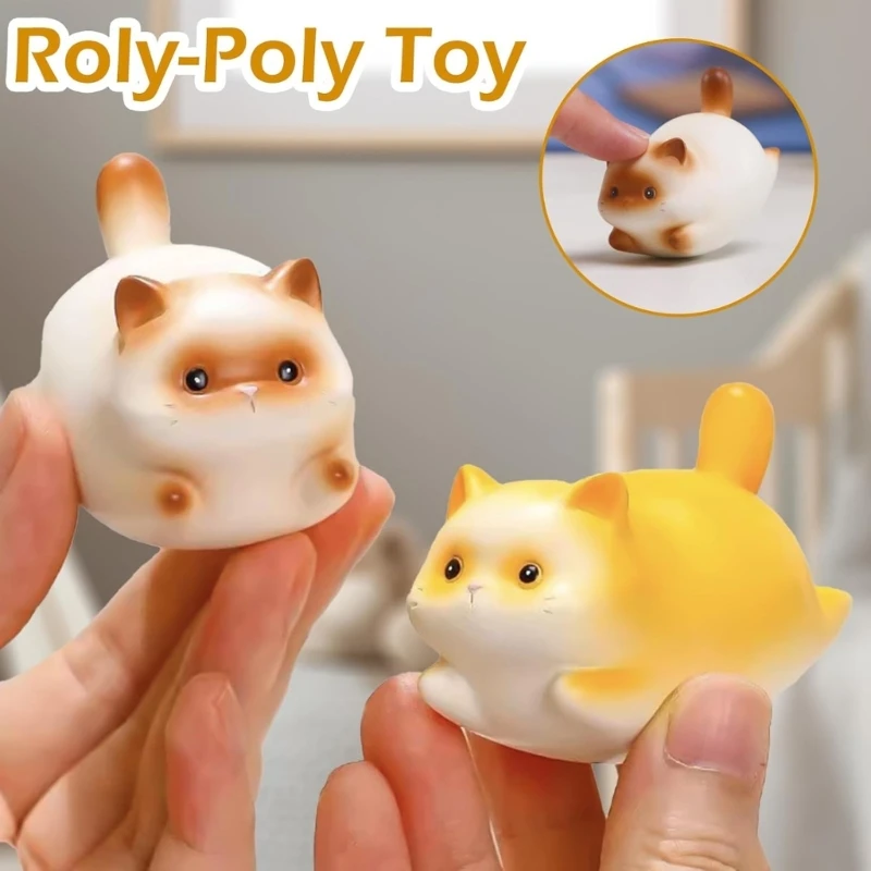 Perfektes Geschenk, Schaukelkatzen-Figuren, Kunstharz, Schreibtisch-Ornamente, Upgrades für Freunde, Büro-Dekorationen, Stressabbau, lustige Dekorationen B03E
